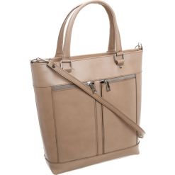 Torebka skórzana shopper bag A4 Rovicky TWR-8 beżowa - beżowy. Brązowe torby damskie na zakupy ROVICKY, bez wzorów, ze skóry, biznesowe, bez dodatków. Za 269,99 zł.
