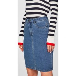 Vero Moda - Spódnica. Niebieskie spódniczki damskie Vero Moda, s, bez wzorów, z elastanu, midi, ołówkowe. W wyprzedaży za 79,90 zł.