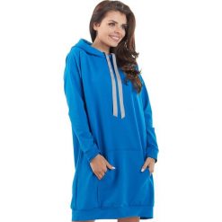 Bluza A212 niebieski. Niebieskie bluzki damskie Awama, uniwersalny, długie. Za 170,97 zł.