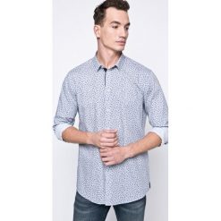 Trussardi Jeans - Koszula. Szare koszule męskie Trussardi Jeans, bez wzorów, z bawełny, klasyczne, z włoskim kołnierzykiem, z długim rękawem. W wyprzedaży za 199,90 zł.