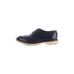 Derby Base London RP07402. Niebieskie półbuty męskie marki Base London, bez wzorów, bez zapięcia. Za 344,73 zł.