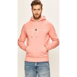 Tommy Hilfiger - Bluza. Niebieskie bluzy męskie TOMMY HILFIGER, xl, z aplikacjami, z bawełny, z kapturem, bez rękawów, z kapturem. Za 449,90 zł.