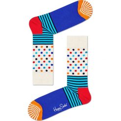Happy Socks - Skarpety Stripe & Dot. Niebieskie skarpetki męskie marki Happy Socks, z elastanu. Za 39,90 zł.