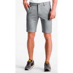 Krótkie spodenki męskie chino W230 - szare. Szare spodenki i szorty męskie Ombre Clothing, s, bez wzorów, z poliesteru, eleganckie, krótkie. Za 39,00 zł.