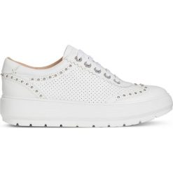 Geox - Buty. Białe buty sportowe damskie Geox, bez wzorów, ze skóry, sportowe. W wyprzedaży za 349,90 zł.