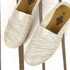Espadryle damskie: Złote espadryle damskie N.E.W.S.