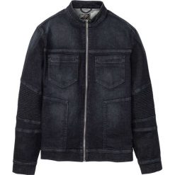 Kurtka dżinsowa ze stretchem bonprix ciemny denim. Niebieskie płaszcze męskie bonprix, m, bez wzorów, z elastanu, bez kaptura. Za 239,99 zł.