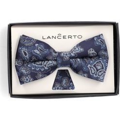 Mucha Granatowa Paisley Plus Poszetka. Niebieskie muszki męskie LANCERTO, w paski. W wyprzedaży za 59,90 zł.