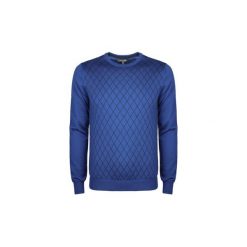 Swetry Roberto Cavalli ESM613 MQ030 / Paricolo c/jac. rombi. Niebieskie swetry męskie Roberto Cavalli, xl, bez wzorów, bez kołnierzyka, bez kaptura. Za 299,00 zł.