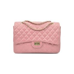 Torebki klasyczne damskie: Skórzana torebka w kolorze różowym – (S)22 x (W)33 x (G)12 cm