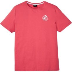 T-shirt bonprix kremowy koralowy z nadrukiem. Różowe koszulki męskie bonprix, xl, z nadrukiem, bez kołnierzyka. Za 37,99 zł.