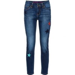 Dżinsy SKINNY, dł. do kostki bonprix niebieski "stone". Niebieskie rurki damskie bonprix, z haftami, z jeansu. Za 109,99 zł.