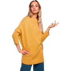 Sweter półgolf melanż - miodowy. Pomarańczowe swetry damskie Moe, s, bez wzorów, z wełny, z krótkim rękawem, krótkie, bez kaptura. W wyprzedaży za 161,00 zł.