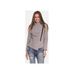 Bluzy damskie: Szara bluza damska ze stójką na zamek