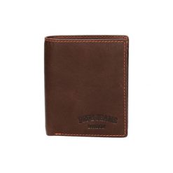 Portfele męskie: Skórzany portfel w kolorze brązowym – (S)8,5 x (W)10,5 x (G)1 cm