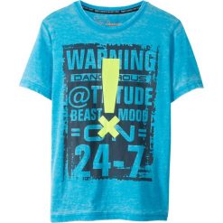 T-shirty chłopięce: T-shirt bonprix turkusowy z nadrukiem