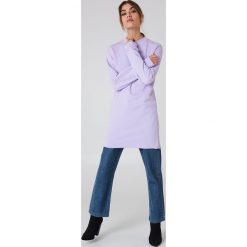 Bluzy damskie: NA-KD Basic Długa bluza basic – Purple