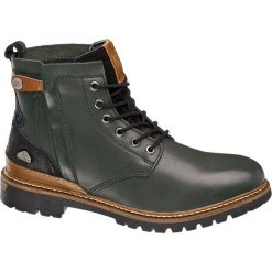 Kozaki męskie Dockers czarne. Czarne glany męskie marki DOCKERS, z materiału, na sznurówki. Za 319,90 zł.