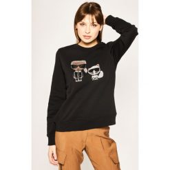 Bluza Karl Lagerfeld Ikonik Rhinestone 201W1870. Czarne bluzy damskie KARL LAGERFELD, l, bez wzorów, z bawełny, bez rękawów, bez kaptura. W wyprzedaży za 669,00 zł.