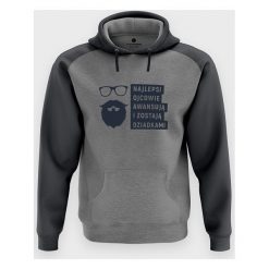Bluza męska dwukolorowa Najlepsi ojcowie. Bluzy męskie MegaKoszulki, m, bez wzorów, z kapturem, bez rękawów. Za 114,90 zł.