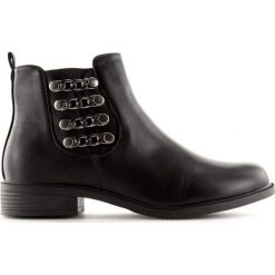 Sztyblety damskie czarne Z-29 Black. Czarne botki damskie ButyModne, ze skóry ekologicznej, rockowe, bez obcasa, na zamek. Za 118,80 zł.