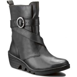Botki FLY LONDON - Pongfly P500673000 Black. Czarne botki damskie na obcasie marki Fly London, z materiału. W wyprzedaży za 399,00 zł.