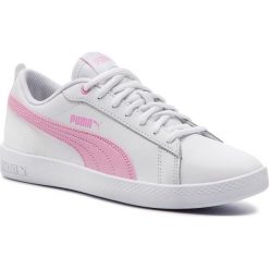 Sneakersy PUMA - Smash Wns V2 L 365208 10 White/PalePink/Grey Violet. Białe półbuty damskie marki Puma, ze skóry. Za 249,00 zł.