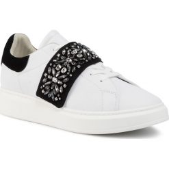 Sneakersy TWINSET - Sneakers 192TCT110 Bic.Ottico/Nero 01870. Białe półbuty damskie Twinset, ze skóry. W wyprzedaży za 769,00 zł.
