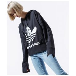 Adidas Bluza Bellista Cropped Hoodie , czarny, rozmiar M. Czarne bluzy damskie Adidas, s, bez wzorów, z bawełny, bez rękawów, bez kaptura. Za 279,99 zł.