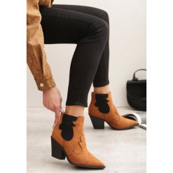 Camelowe Kowbojki Fairmilehead. Brązowe botki damskie Born2be, bez obcasa, na obcasie, bez zapięcia. Za 159,99 zł.