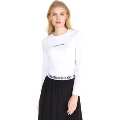 Calvin Klein Koszulka Biały. Białe koszulki damskie Calvin Klein, s, z nadrukiem, z elastanu, bez kołnierzyka. Za 256,95 zł.