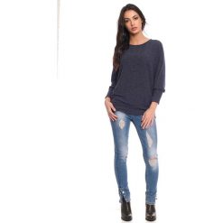 Sweter "Carla" w kolorze granatowym. Niebieskie swetry damskie Scarlet Jones, m, bez wzorów, bez rękawów, bez kaptura. W wyprzedaży za 119,95 zł.
