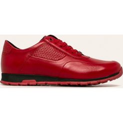 Wojas - Buty skórzane. Czerwone sneakersy męskie Wojas, ze skóry, bez zapięcia. W wyprzedaży za 279,90 zł.