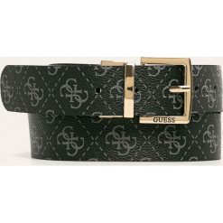 Guess Jeans - Pasek dwustronny. Pomarańczowe paski damskie Guess Jeans, w paski, z jeansu. W wyprzedaży za 159,90 zł.