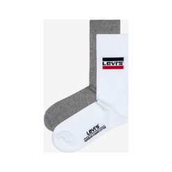 Levi's® 2-pack Skarpetki Biały Szary. Szare skarpetki męskie bez wzorów, z elastanu. Za 44,95 zł.
