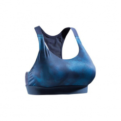 Stanik fitness kardio 500. Niebieskie biustonosze sportowe DOMYOS, z elastanu. Za 49,99 zł.