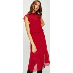 Vero Moda - Sukienka. Szare sukienki na komunię Vero Moda, na co dzień, l, z poliesteru, casualowe, z okrągłym kołnierzem, midi, proste. Za 169,90 zł.