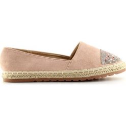 Espadryle damskie różowe H8-102 Champagne. Różowe espadryle damskie ButyModne, z aplikacjami, z zamszu, bez obcasa. W wyprzedaży za 69,00 zł.