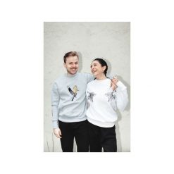 Bluza Dudek. Szare bluzy męskie Małgorzata Salamon, s, z haftami, z dresówki, bez kołnierzyka, bez rękawów, bez kaptura. Za 249,00 zł.
