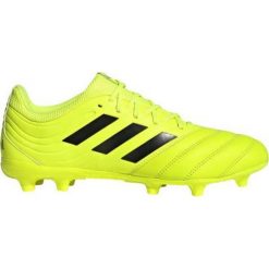 Buty piłkarskie adidas Copa 19.3 Fg M F35495. Żółte buty sportowe męskie Adidas, ze skóry, bez zapięcia, do piłki nożnej. W wyprzedaży za 309,00 zł.
