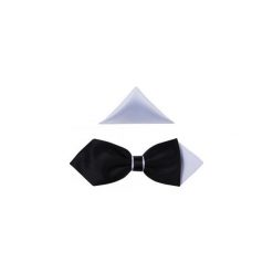 Czarno - biała mucha męska - diament B63. Czarne muszki męskie Modini Moda Męska, na co dzień, bez wzorów, z tkaniny, eleganckie. Za 49,50 zł.