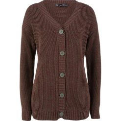 Sweter rozpinany melanżowy bonprix ciemnooliwkowy melanż. Zielone kardigany damskie bonprix. Za 74,99 zł.