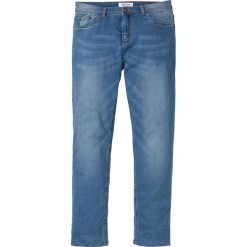 Dżinsy ocieplane ze stretchem Regular Fit Straight bonprix ciemnoniebieski. Niebieskie jeansy męskie bonprix, m, bez wzorów, klasyczne. Za 119,99 zł.