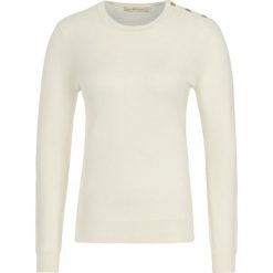 Sweter Tory Burch Logo-Button 55292. Białe swetry damskie Tory Burch, xs, bez wzorów, z kaszmiru, klasyczne, bez rękawów, bez kaptura. W wyprzedaży za 689,00 zł.