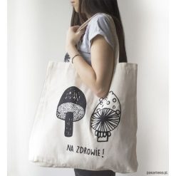 XL torba NA ZDROWIE!. Szare torby męskie na ramię marki Pakamera, z nadrukiem, z bawełny, na ramię. Za 60,00 zł.