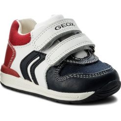 Sneakersy GEOX - B Rishon B. A B640RA 08510 C0899 M White/Navy. Niebieskie półbuty męskie marki Geox, bez wzorów, ze skóry, na rzepy. W wyprzedaży za 179,00 zł.