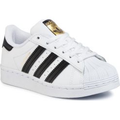 Buty adidas - Superstar C FU7714 Ftwwht/Ftwwht/Ftwwht. Białe półbuty dziewczęce Adidas, na sznurówki. Za 249,00 zł.