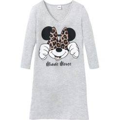 Koszula nocna "Myszka Minnie" bonprix jasnoszary melanż z nadrukiem. Szare koszule nocne damskie marki bonprix, z nadrukiem, bez rękawów. Za 54,99 zł.