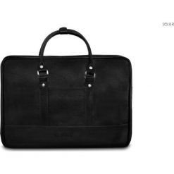 Torba Solier Męska elegancka torba na ramię Solier NORMAN czarna. Czarne torby męskie na ramię Solier, bez wzorów, eleganckie. Za 222,49 zł.