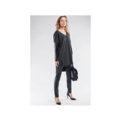 Bluza ze skórzanymi rękawami SL1065. Szare bluzy damskie marki Soleil, l, z dresówki. Za 119,00 zł.